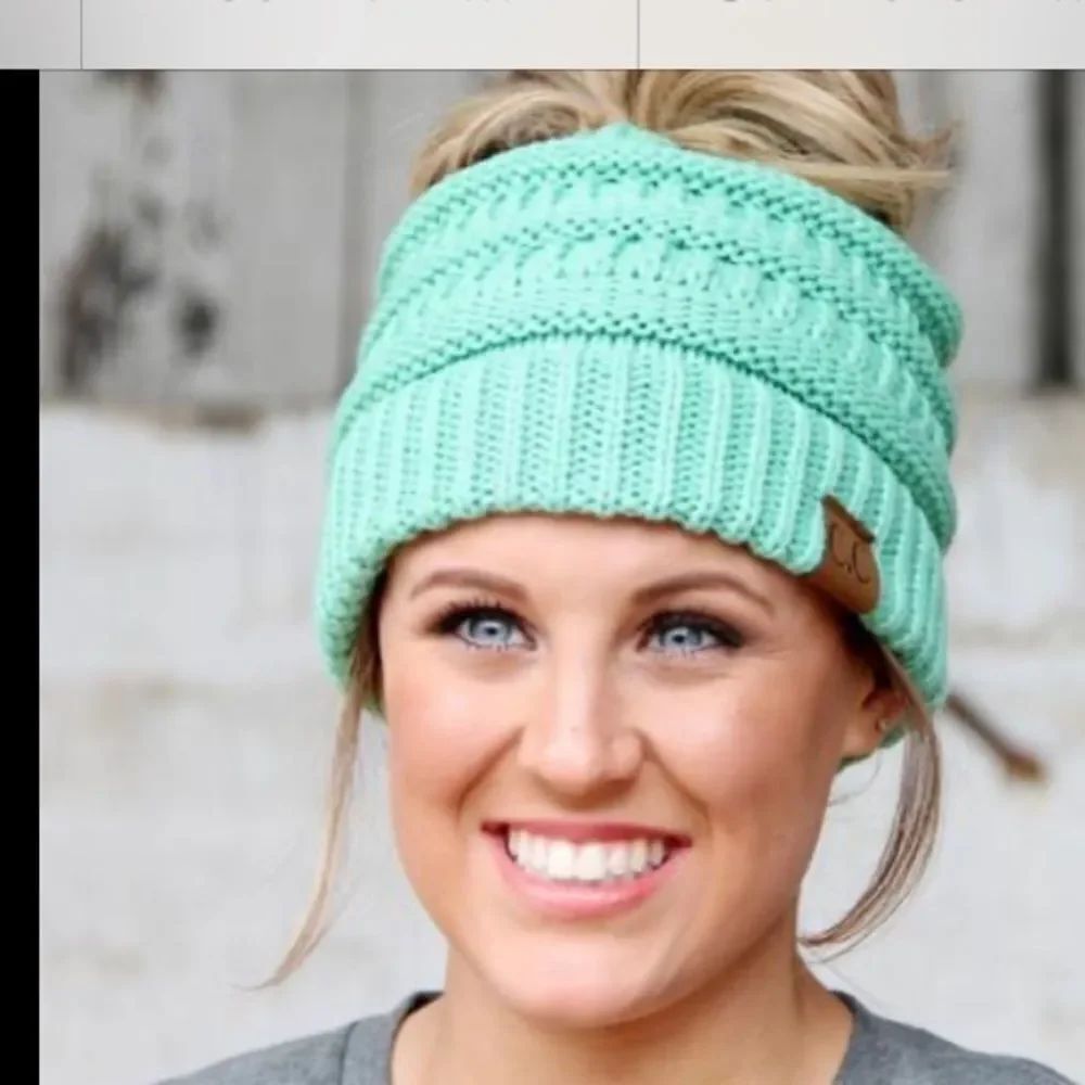 Cc beanie messy bun hat OS (1800)